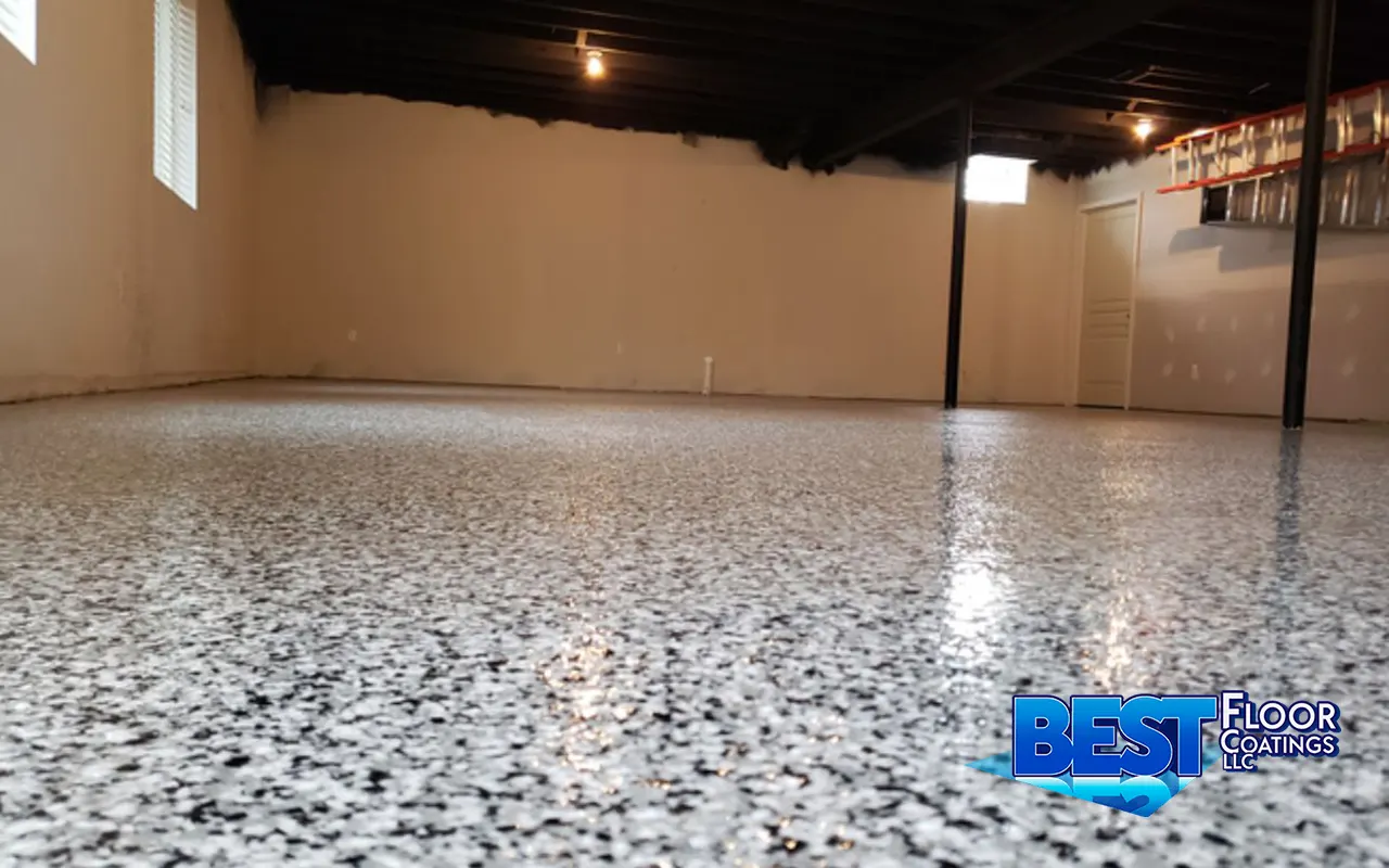 Why choose polyaspartic floor coating in a modern living room setting