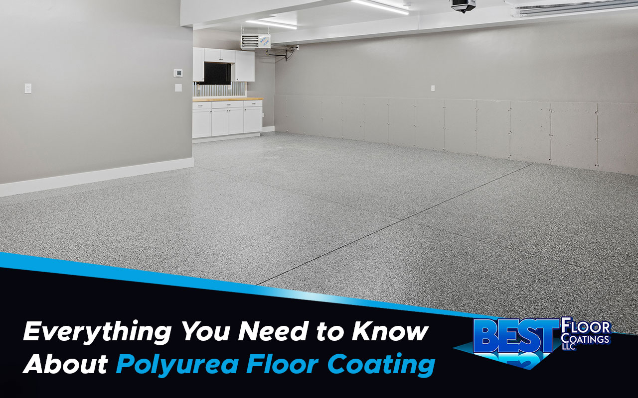 Polyurea floor coating installed in a modern garage