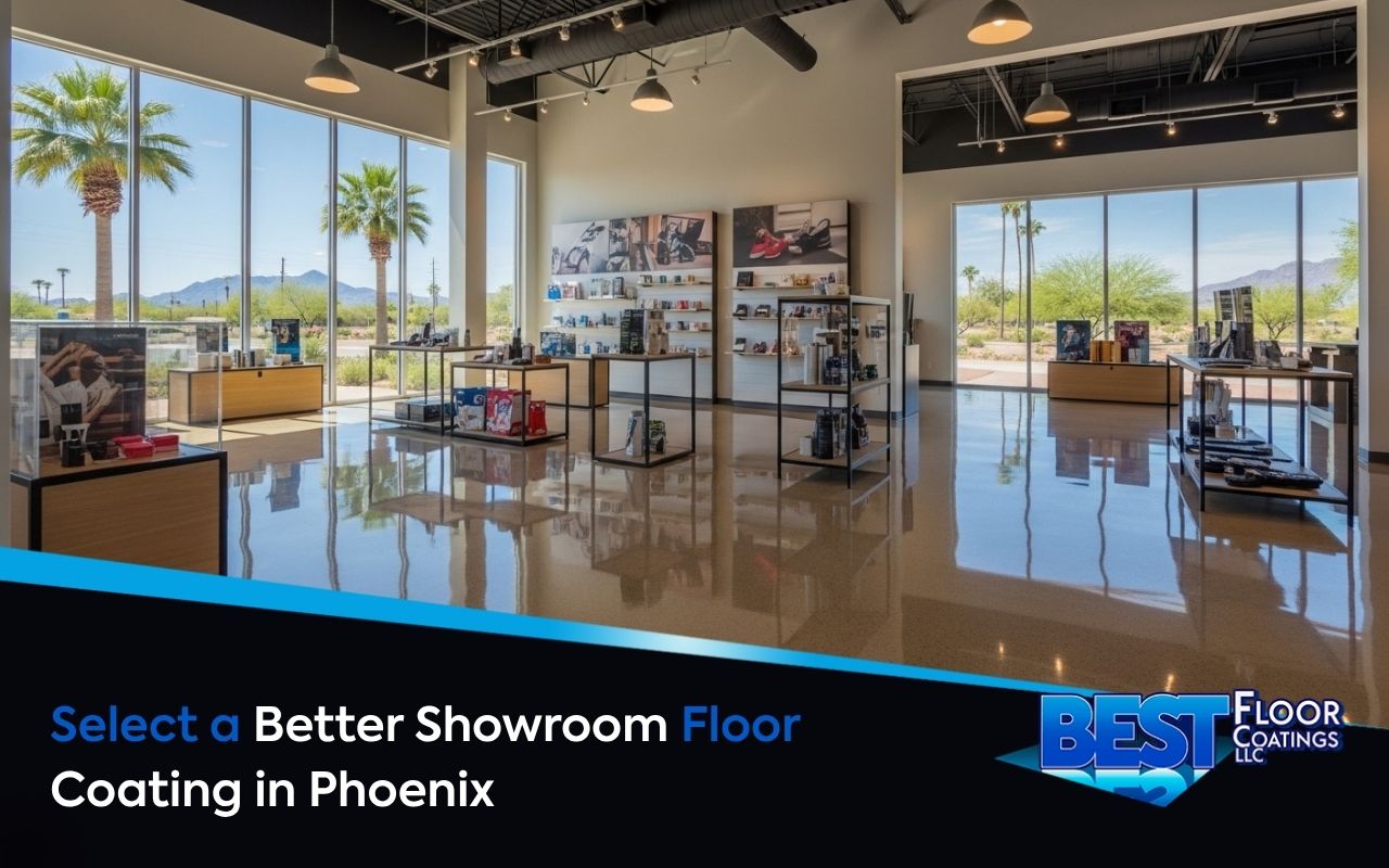 showroom floor coating in Phoenix inside a modern retail space