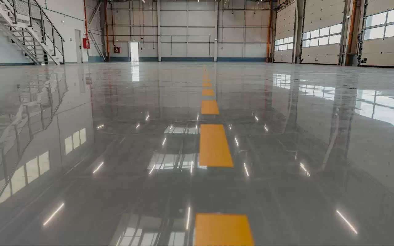 parking with metallic epoxy floor coating